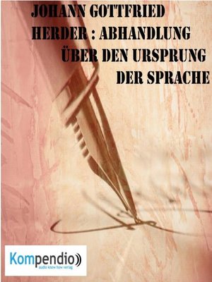 cover image of Abhandlung über den Ursprung der Sprache